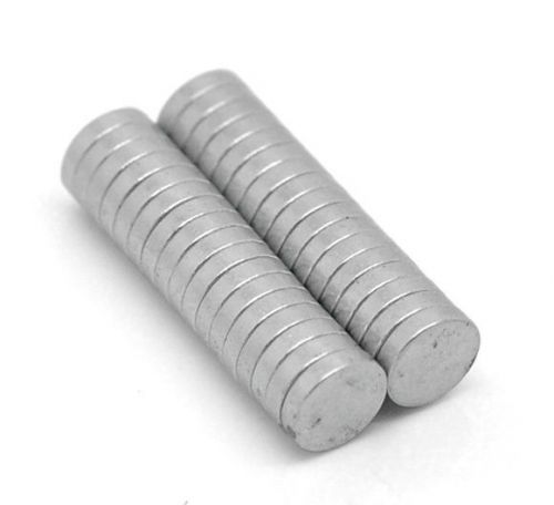 30 Silver Tone Disc Magnets 6mm(1/4&#034;)