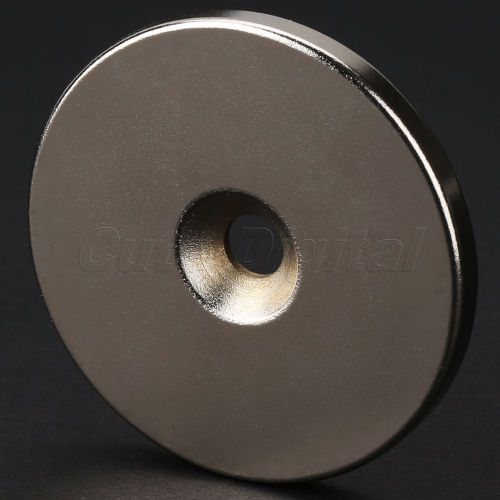 1Pc N35 Big Round Countersunk Magnet 2&#034;x1/5&#034; Hole 6mm Disc Rare Earth Neodymium