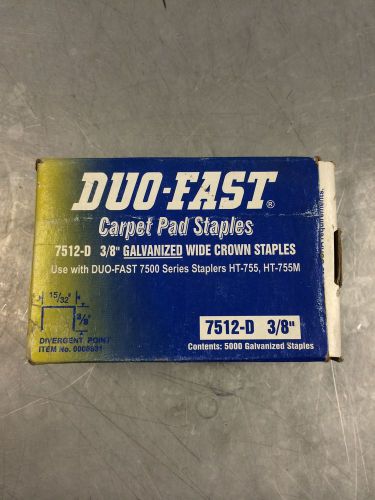 Duo-Fast Carpet Pad Staples 7512-D 3/8&#034; Galvanized Wide Crown Staples Approx5000