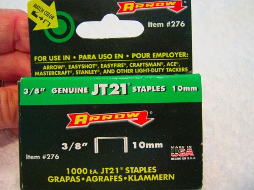 Arrow JT21 Light Duty Staples ~ 3/8&#034; or 10mm ~ 1000 Total Staples ~ # 276