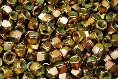(100) nyloc grade 8/c hex locking nuts 1/2-20 yellow zinc plated nylock for sale
