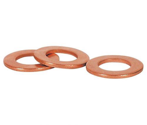 M6 x 12MM OD x 1.5MM Thick - Metric Copper Flat Washer - Package Quantity 10