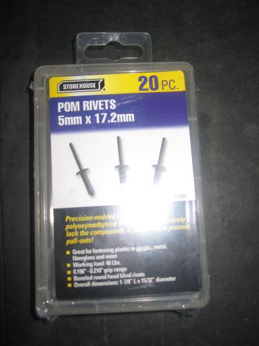 Pom rivets 5 mm x 17.2 mm 20 piece for sale