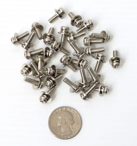 32 - m4 x 10mm chrome plated screws w/ washers - flat panel monitor mount screws for sale