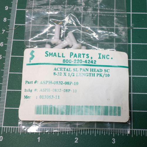 8-32 x 1/2&#034; acetal pan head slotted machine screws- pack of 10 for sale