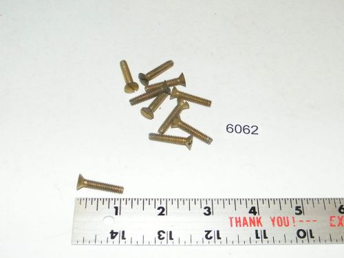 10-24 x 1 slotted flat head solid brass machine screws vintage qty 10 for sale