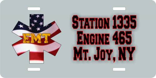 License Plate Fireman Firefighter EMT Personalized Firefighter EMS 4