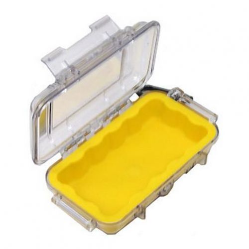 Pelican micro case 1015 polycarbonate clear with yellow liner 1015-clear yellow for sale