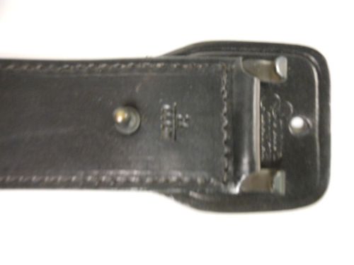 Gould &amp; goodrich duty belt, plain black, size 24, chrome buckle for sale