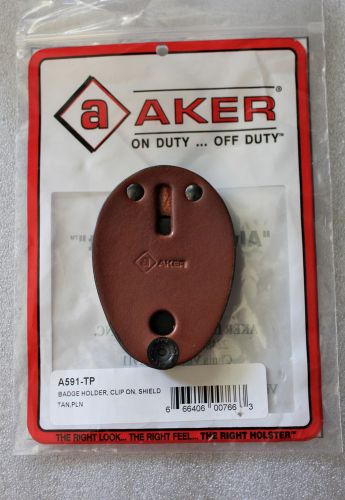 Aker Leather Badge Holder Shield Tan A591-tp