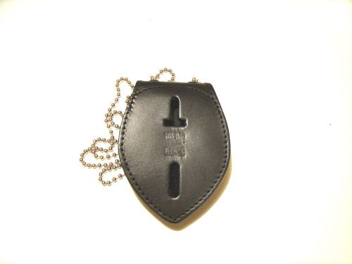 Universal Teardrop Police Badge Holder Wear on Neck or Belt Includes 30&#034; Chain