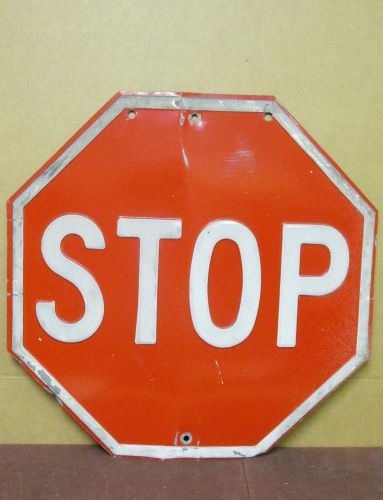 Used Vintage Steel &#034;Stop&#034; Sign 24in x 24in Octagon Road Traffic Control Safety