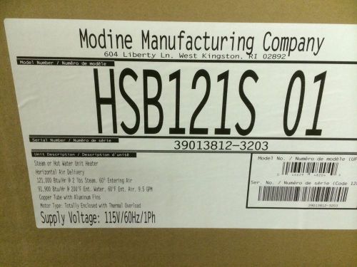New Modine Hydronic Unit Heater Steam, Hot Water 121000BTU HSB121S 01