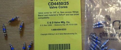 25 VALVE CORES CD4460 COMPATABLE WITH ALL REFRIGERANTS USA