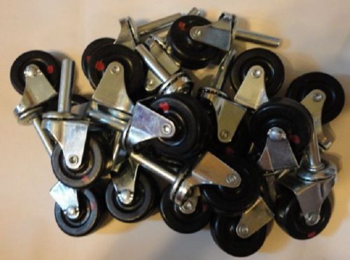 19 new 2&#034; by 1/2&#034; rubber wheel swivel stem casters 2&#034;x1/2&#034; inches for sale
