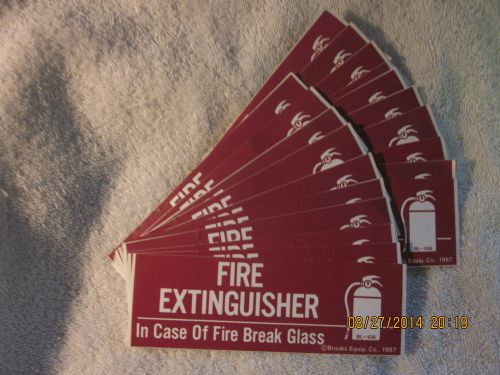 LOT OF-20 &#034;FIRE EXTINGUISHER-BREAK GLASS&#034; SELF-ADHESIVE VINYL SIGNS 2&#034; X 6&#034; NEW