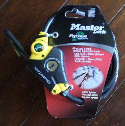 Brand New Master Lock Python Adjustable Locking Cable! (6ft (1.8M) x 3/8in)