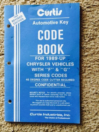 Curtis Code Book/ Chrysler Vechicles