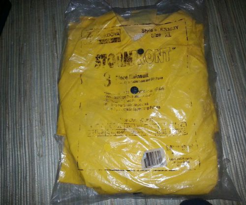 CORDOVA Stormfront 3 piece rainsuit w detachable hood XL NEW yellow CRS353YXL
