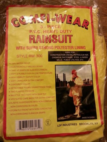 comfi-wear 3 piece heavy duty rainsuit with super strong polyester lining