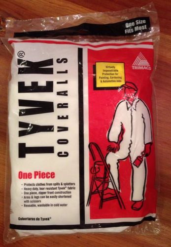 Tyvek Coveralls, One Size White Protection For Painting Gardening Automotive New