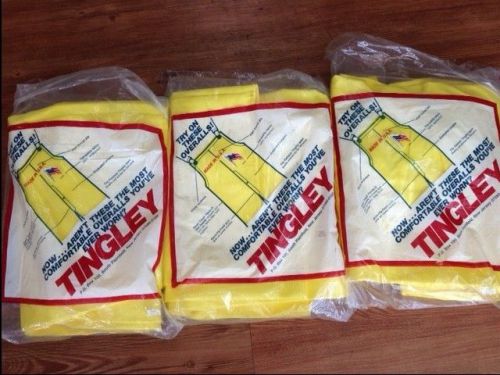 Lot of three tingley yellow rain overalls series 2000 usa made nos for sale