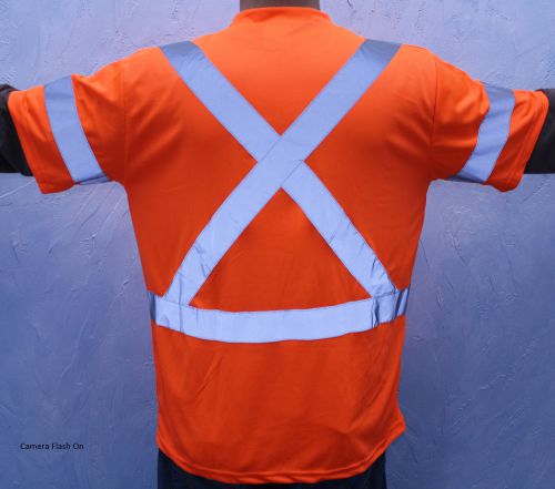 Size XXL Orange Retro Reflective Safety TSHIRT With Pocket CSA Z96 CLASS 3