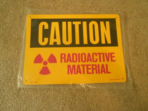 Caution radioactive material sign warning industrial man cave garage