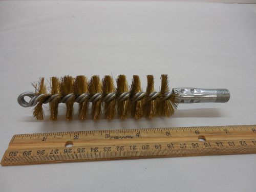 1-1/2&#034; diameter brass spiral wire brush 1/4&#034; npt new for sale
