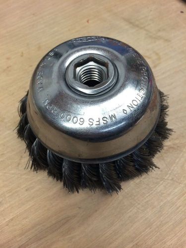 5&#034; KNOTTED WIRE CUP BRUSH 5/8&#034;-11 ARBOR OSBORN (NN0288)