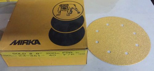 MIRKA Abrasives - 50 Count 23-361-40 GOLD PSA DISCS 8&#034; 200 MM NEW IN PACKAGE