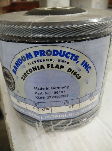 Zirconia flap discs t27 4-1/2&#034; x 7/8&#034; 120 grit for sale