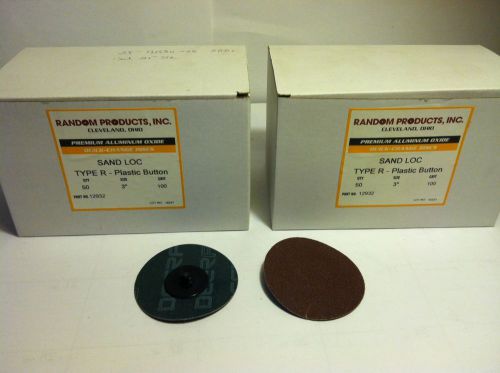 Randon products inc, #12932, type r plastic button 3&#034; 100 grit a/o sand loc disc for sale