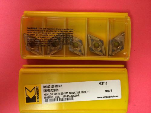 KENNAMETAL DNMG150412MN, KC9110, DNMG433MN, INSERTS, PACK OF 9
