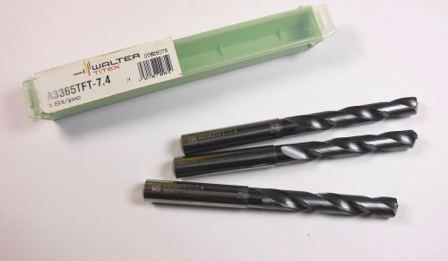 Titex carbide alpha 2 drills 7.4mm a3365tft-7.4 qty 3 &lt;038&gt; for sale