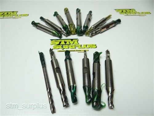 NICE LOT OF 14 HSS FRESHLY SHARPENED DOUBLE END END MILLS 3/16&#034; TO 3/8&#034; PUTNAM