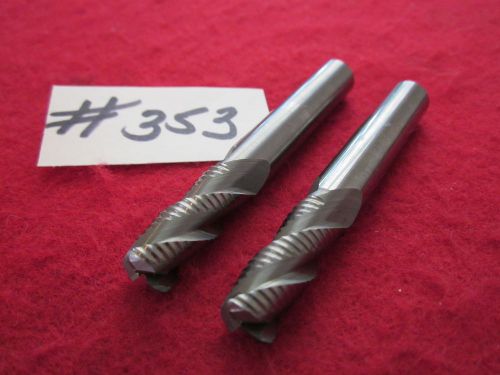 TWO  USA  10MM  SOLID CARBIDE ROUGHING END MILL 3 FLUTE END CUTTING  {353}
