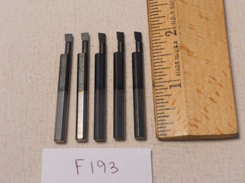 5 USED SOLID CARBIDE BORING BARS. 3/16&#034; SHANK. MICRO 100 STYLE. B-140400 (F193}