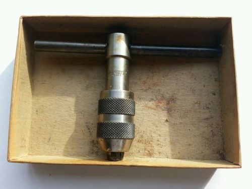 Vintage~L.S. STARRETT~T HANDLE TAP WRENCH NO. 93C~LARGE CHUCK TOOL