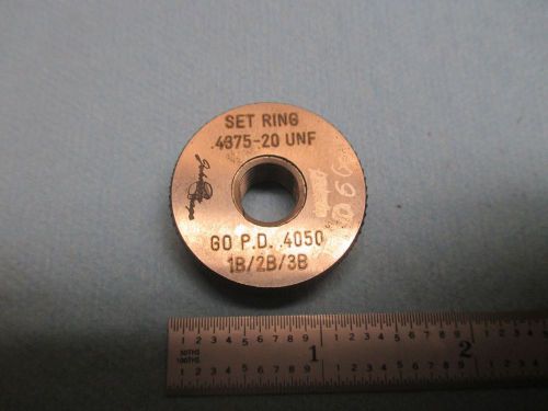 .4375 7/16 20 UNF SET THREAD RING GAGE GO ONLY 1B 2B 3B P.D. = .4050 INSPECTION