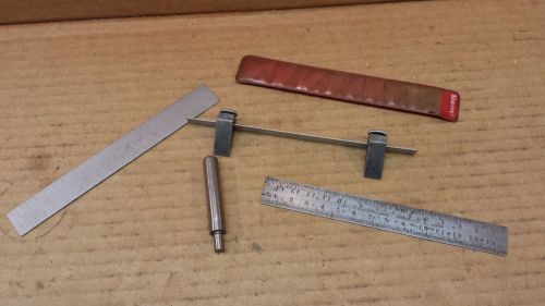 Lot of starrett machinist tools,#827 ma edge finder, #340 15 cm ruler, c309r ... for sale