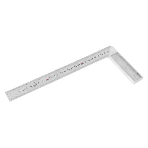 Silver Tone Square 90 Degree 30cm Angle Stainless Steel Ruler