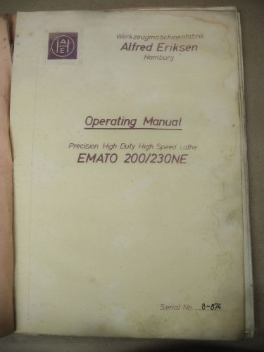 Emato 200 and 230NE Lathe Operating Manual