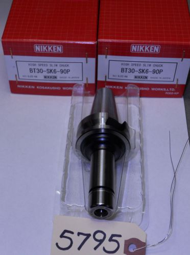 (2) brand new lyndex nikkon bt30-sk6-90p collet chucks, pre-balanced 30,000 rpm for sale