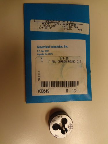 1/4-28 X 1&#034; OD ROUND ADJUSTABLE DIE - NEW-Made in USA (Greenfield Industries)