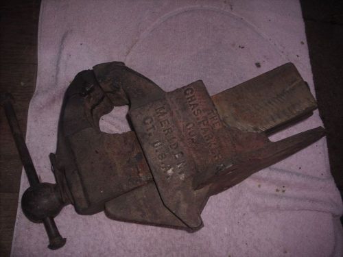 VINTAGE ANTIQUE CHARLES PARKER CAST IRON VISE NO 103~WEIGHS 30#