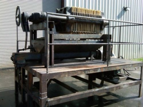 Filter Press 24&#034; SPERRY 5 Cu Ft. with Screw Conveyor &amp; Pumps 18 chamber, Type 31