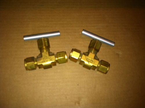 Parker 8z(a)-v8ln-8 needle valve - brass - 1/2&#034; - set of 2 for sale
