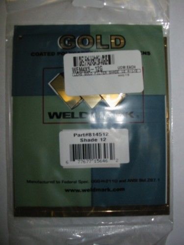 Shade 12  4.5&#034;x5.25&#034; gold welding helmet lens for sale