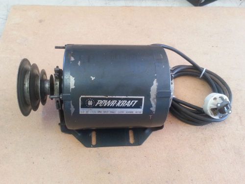 Vintage powr kraft wood lathe motor 1/3hp pulley montgomery ward power trt 2020 for sale